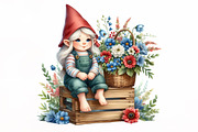 4th of July Cute Gnome Girl Clipart, an Illustration by Designking (Thumbnail 3 of 5)