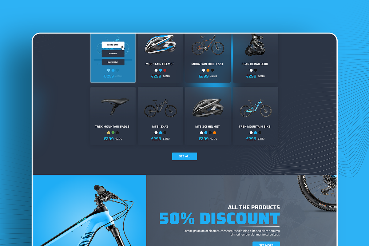 Bike Shop Homepage Ui, a Landing Page Template by HidajetBeqaj (Photo 3 of 5)