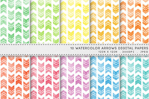 Watercolor Arrows Digital Paper