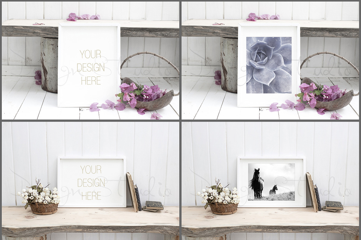 Frame Mockups Bundle, White Concept, a Print Template by HisariDS Mockup Design (Photo 3 of 16)