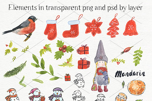 Christmas Set - Watercolor Elements