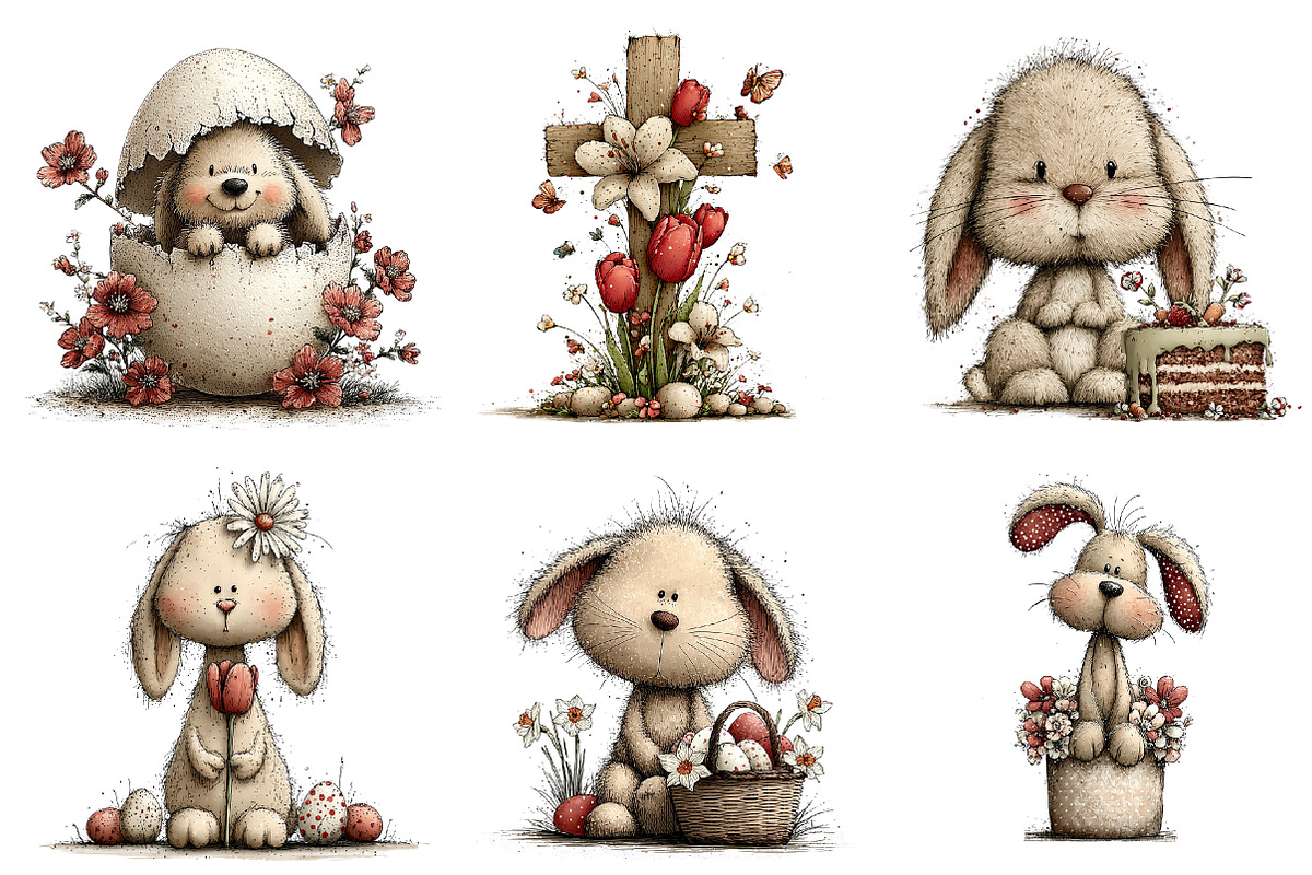 Easter Bunny Clipart Bundle, an Illustration by CreationArt (Photo 2 of 5)