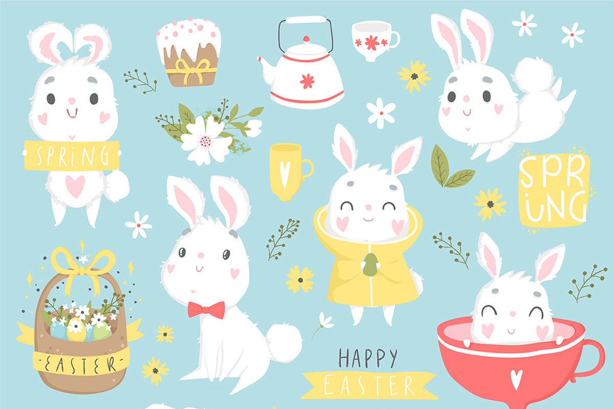 Easter Bunny - spring set, an Animal Illustration by Artnis (Photo 2 of 7)