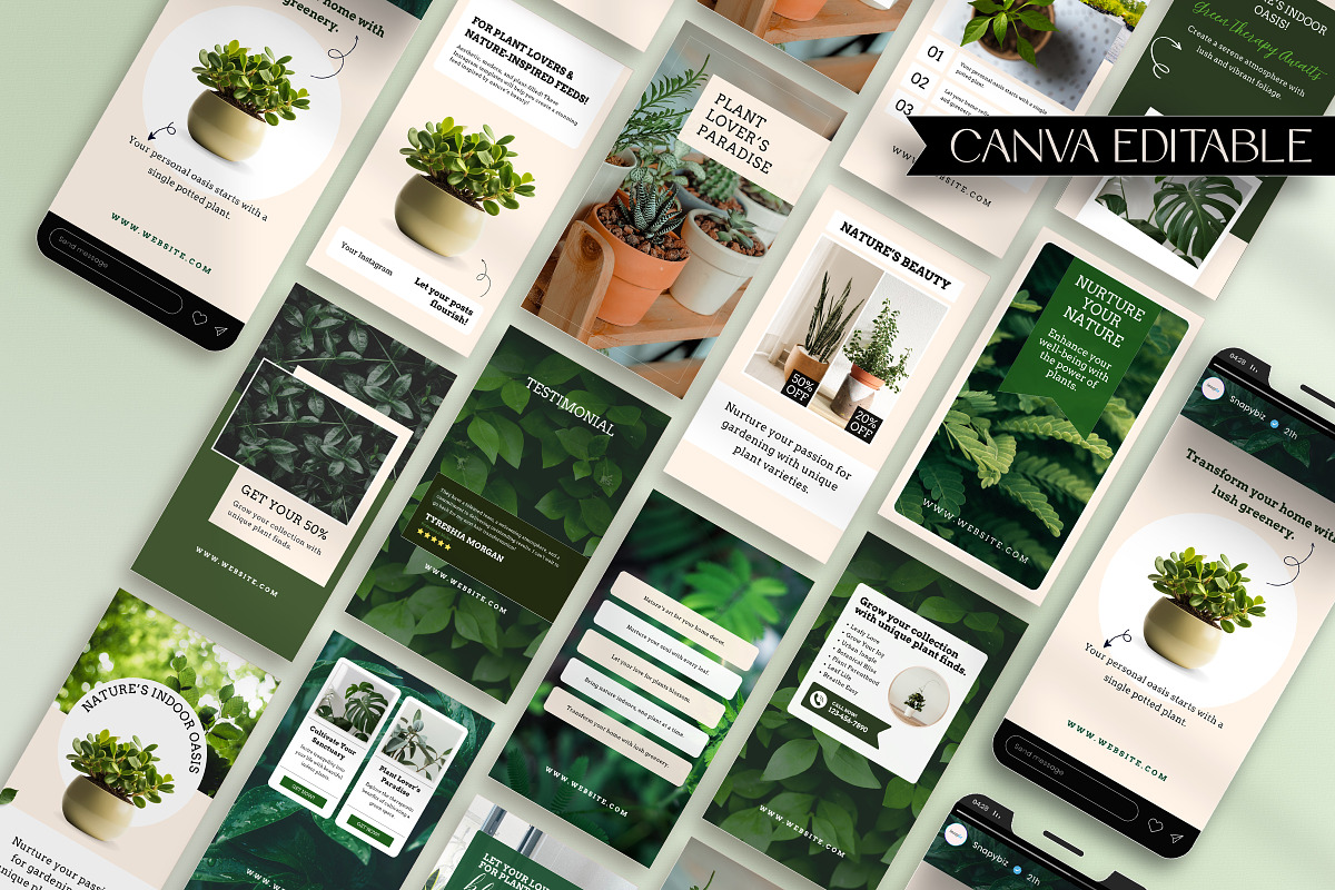 Editable Plant Canva Story Template, a Social Media Template by Snapybiz (Photo 7 of 11)