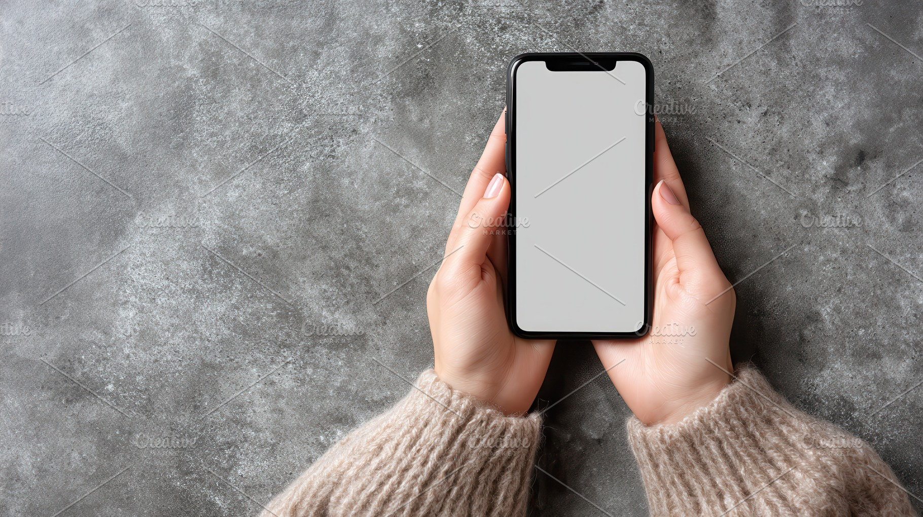 Woman's hands gently hold smartphone, a Photo by Pavel_design