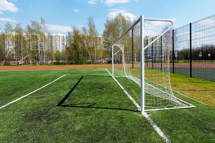 Football goal on a school field