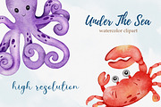 Sea Animals Watercolor Clipart, an Animal Illustration by LuiDesignStudio (Thumbnail 5 of 5)