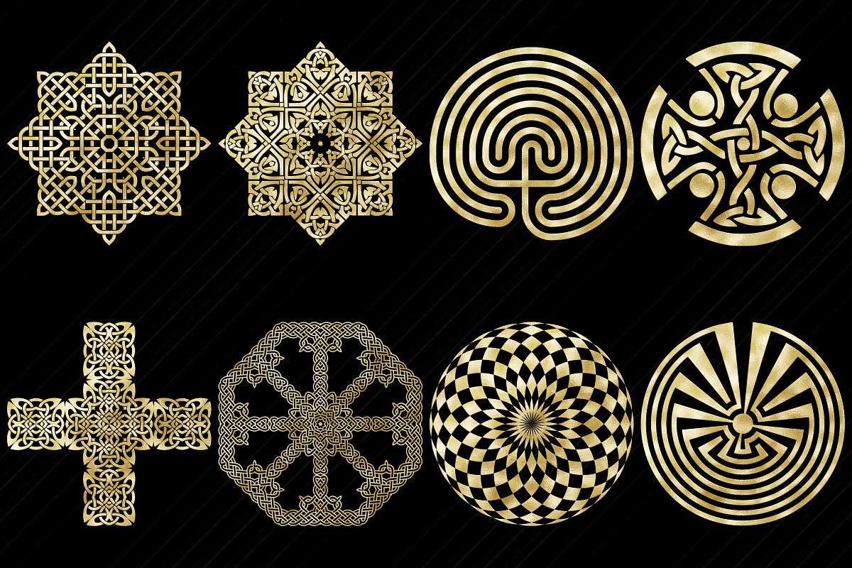 Gold Labyrinth,Mandala&Celtic Logos, a Healthcare Illustration by FrankiesDaughtersDesign (Photo 4 of 4)