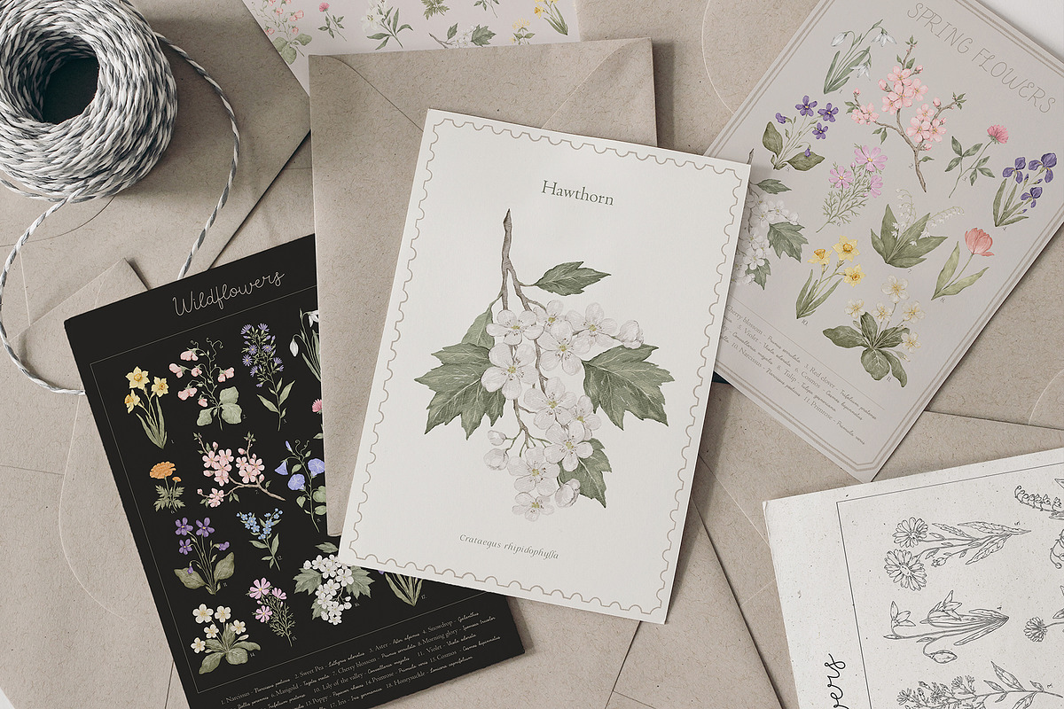 Wildflowers. Hand drawn pencil flora, a Decorative Illustration by Kreker Kate (Photo 6 of 12)