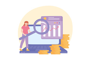woman analysis economy, a Person Illustration by studiogstock