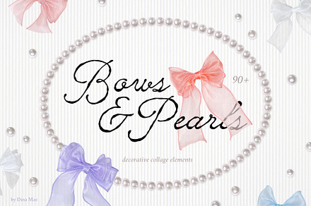 Bows & Pearls Graphic Collection, an Object Graphic by Dina Mae