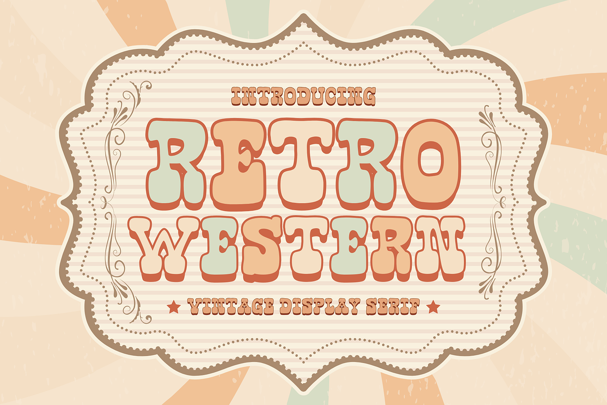 Retro Western is a Western font, a Serif Font by Brown Cupple (Photo 1 of 5)