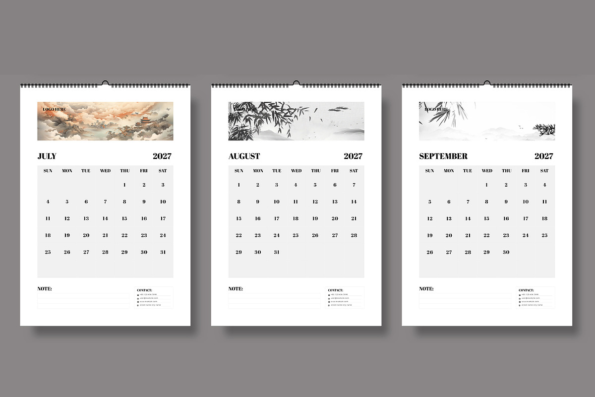Calendar Template 2027, a Stationery Template by ContestDesign (Photo 4 of 5)