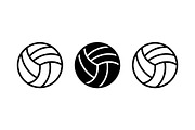 Volleyball Icon Set, a Solid Icon by Artonix (Thumbnail 2 of 2)