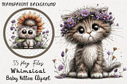 Whimsical Baby Kitten Clipart Bundle, a Transportation Illustration by Digital Artistic99 (Thumbnail 1 of 7)