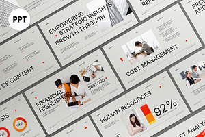Gray Modern Annual Report PPT, a Presentation Template by graphicook