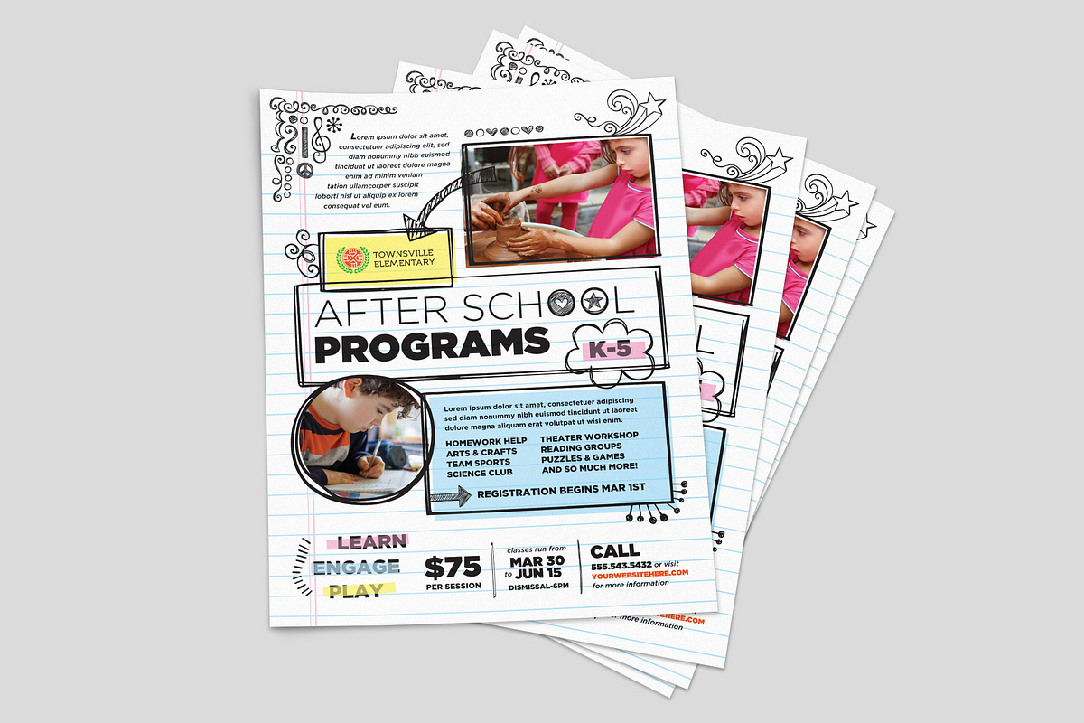 Elementary School Flyer Template, a Flyer Template by StockLayouts (Photo 2 of 3)