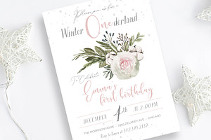 Winter Onederland Birthday Invite