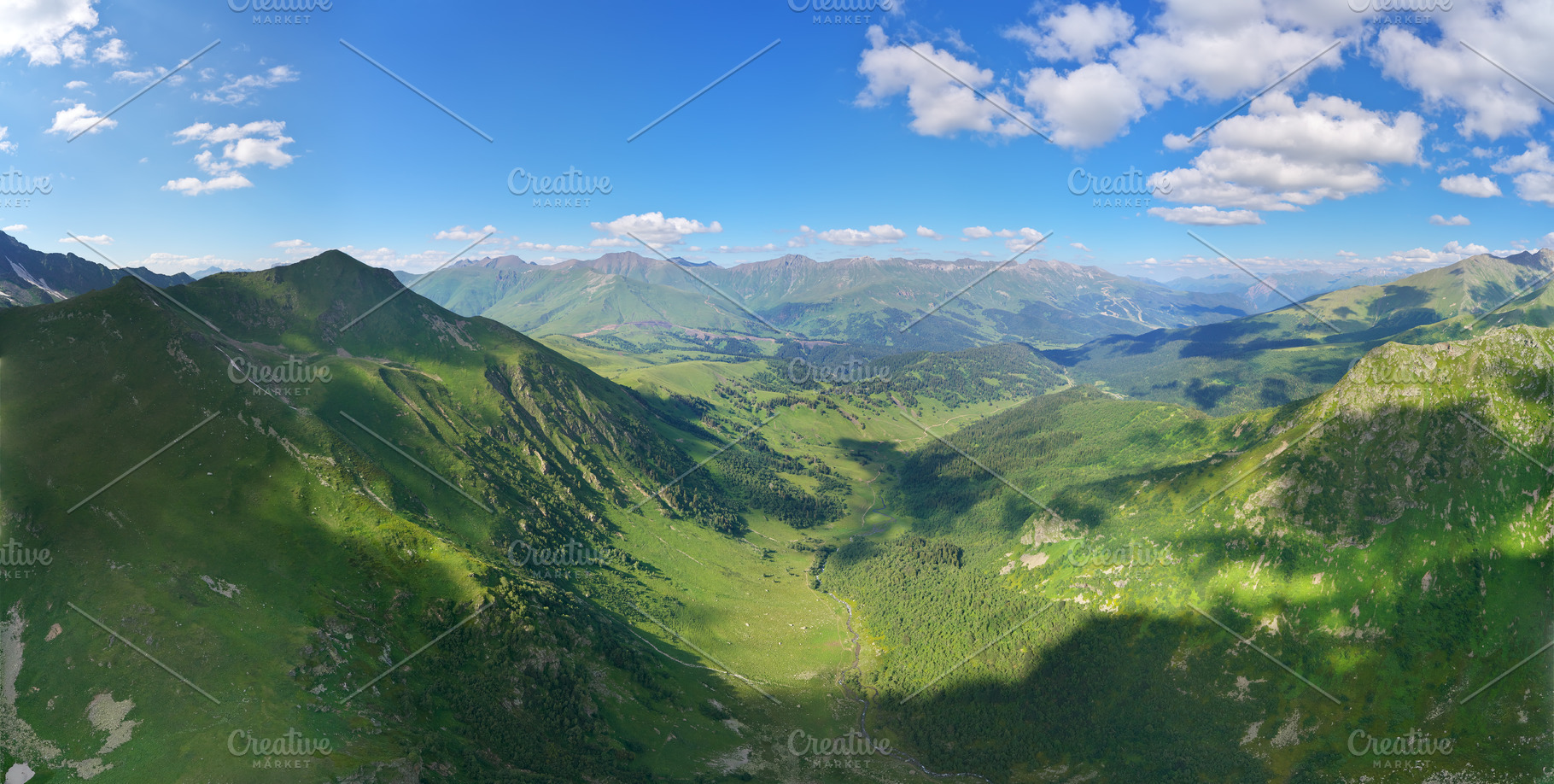 Mountain landscape panorama, a Photo by djgis