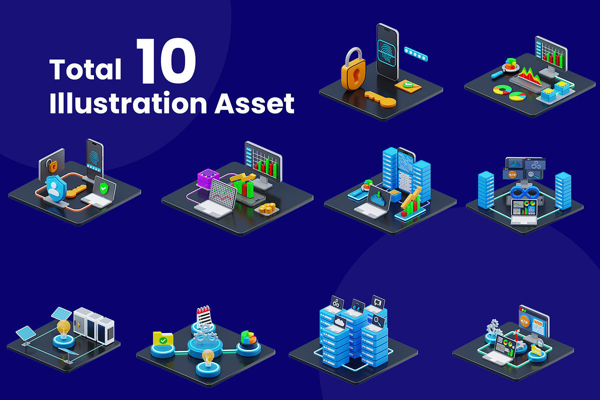 3D Isometric Technology Pack, an Illustration by novia99design (Photo 5 of 6)