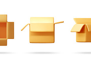 3D Set of open cardboard box icons, an Object Illustration by Abscent (Thumbnail 2 of 3)