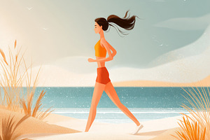 woman jogging by the sea, a Photo by Pictures for you!!!!!!!!!