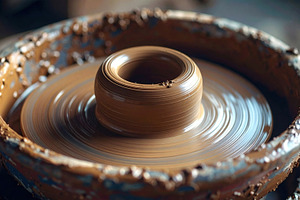 Pottery Wheel Shaping Clay Vessel, an Arts & Entertainment Photo by Davizro's Market