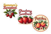 Retro Summer Fruits PNG Bundle, a Food Illustration by FloridPrintables (Thumbnail 3 of 8)