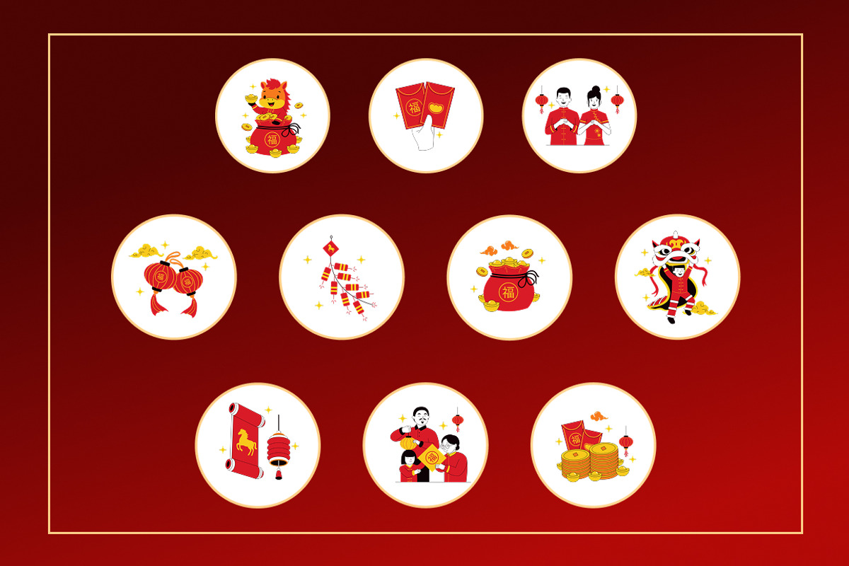 Lunar New Year Illustration Pack, a Seasonal Illustration by Loin Studio (Photo 3 of 3)