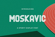 MOSKAVIC: Retro Sporty Display Font, a Sans Serif Font by StringLabs (Thumbnail 1 of 8)