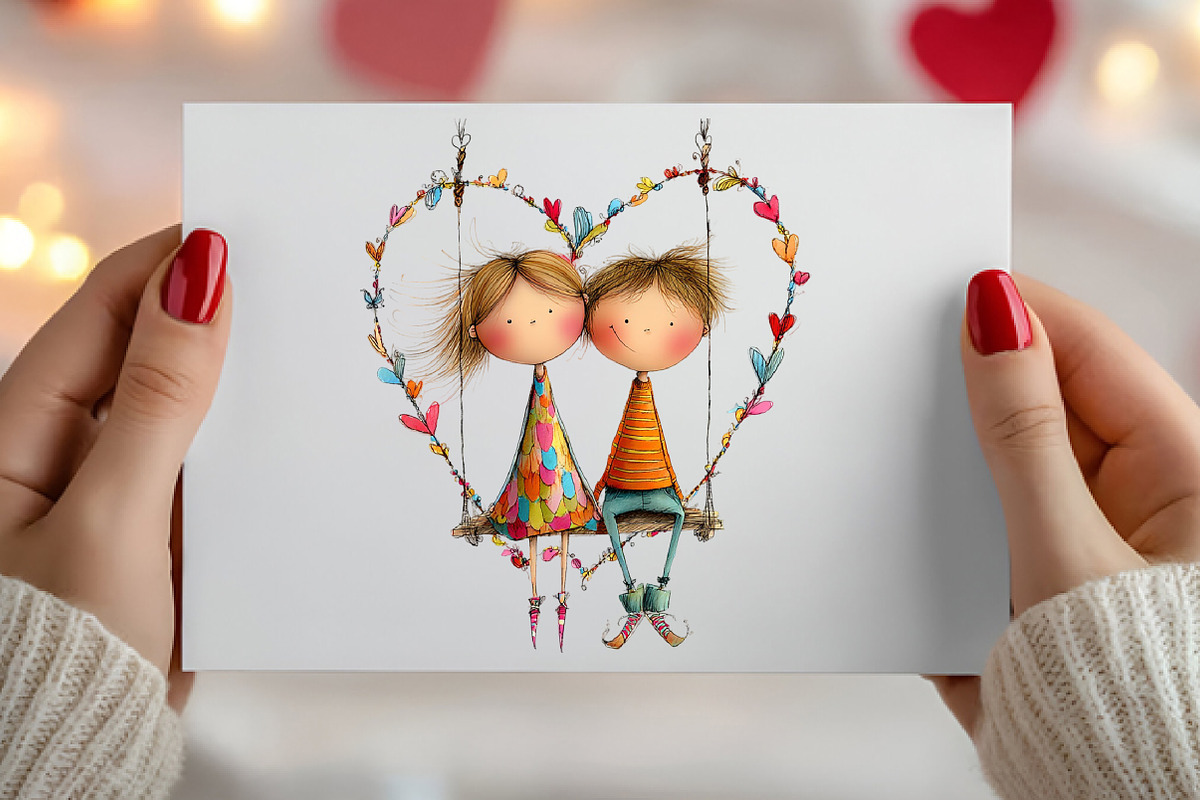Whimsical Valentine's Day Couple, an Illustration by Canvas Craft (Photo 4 of 6)