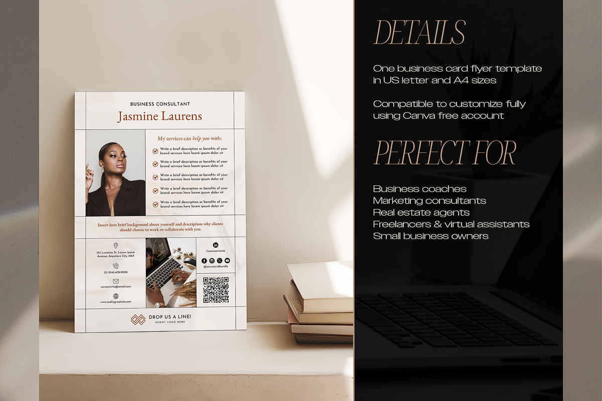 Business Card Flyer with QR Code, a Flyer Template by Creatif Foundry (Photo 4 of 5)