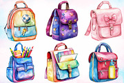 Watercolor Back to School Bag PNG, a Seasonal Illustration by Canvas Craft (Thumbnail 2 of 4)