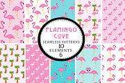 Flamingo Seamless Patterns, a Pattern Graphic by Clover & Lilly (Thumbnail 3 of 5)