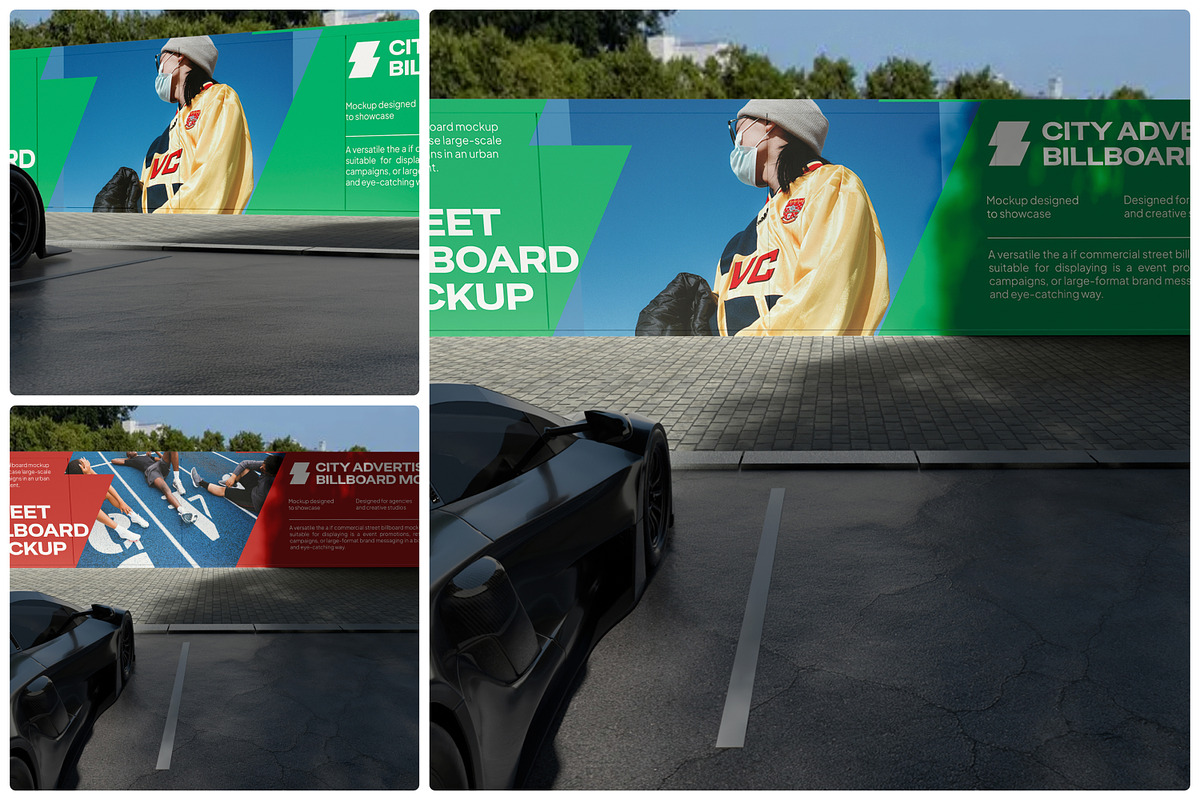 Street Billboard Mockup, an Advertising Mockup by Unerispace (Photo 1 of 5)