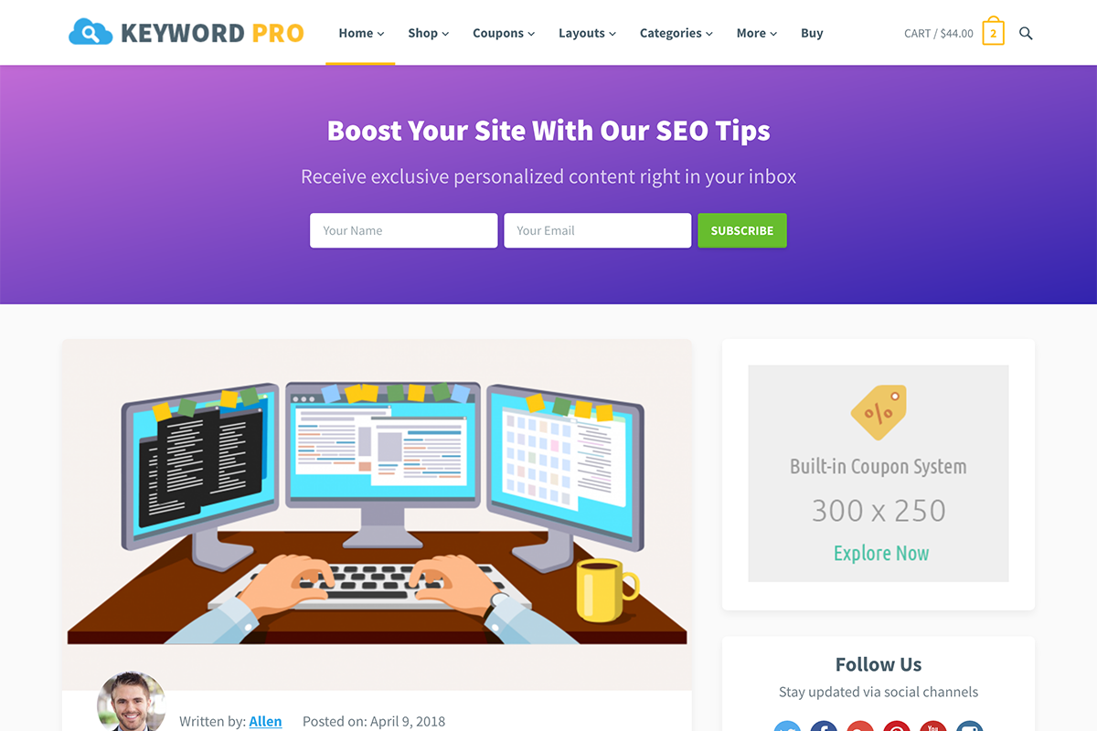 Keyword Pro - Blog WordPress Theme, a WordPress Template by Happy Themes Shop