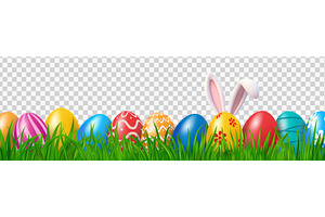 Easter bunny ears with easter eggs, an Object Illustration by ModVector