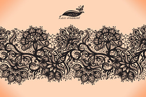 Lace ribbon seamless pattern