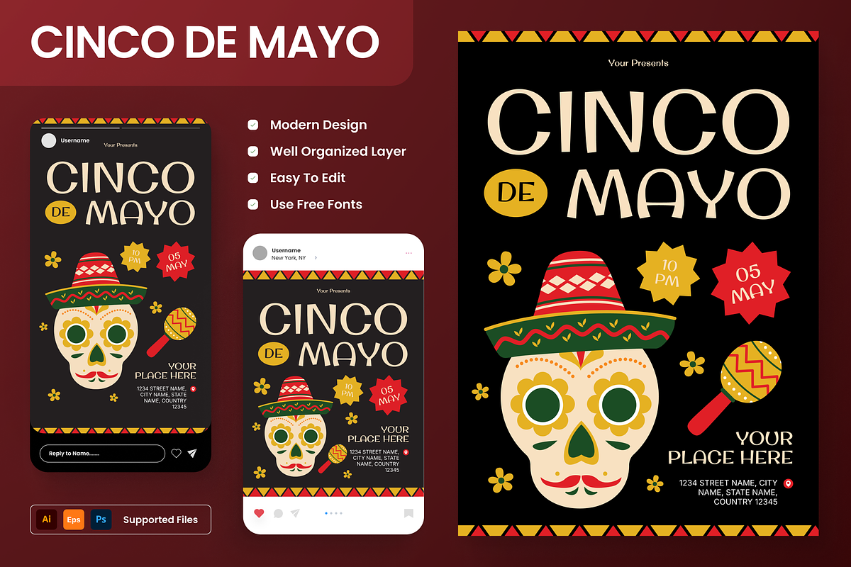 Cinco De Mayo Flyer Set, a Flyer Template by Annora Studio (Photo 1 of 6)