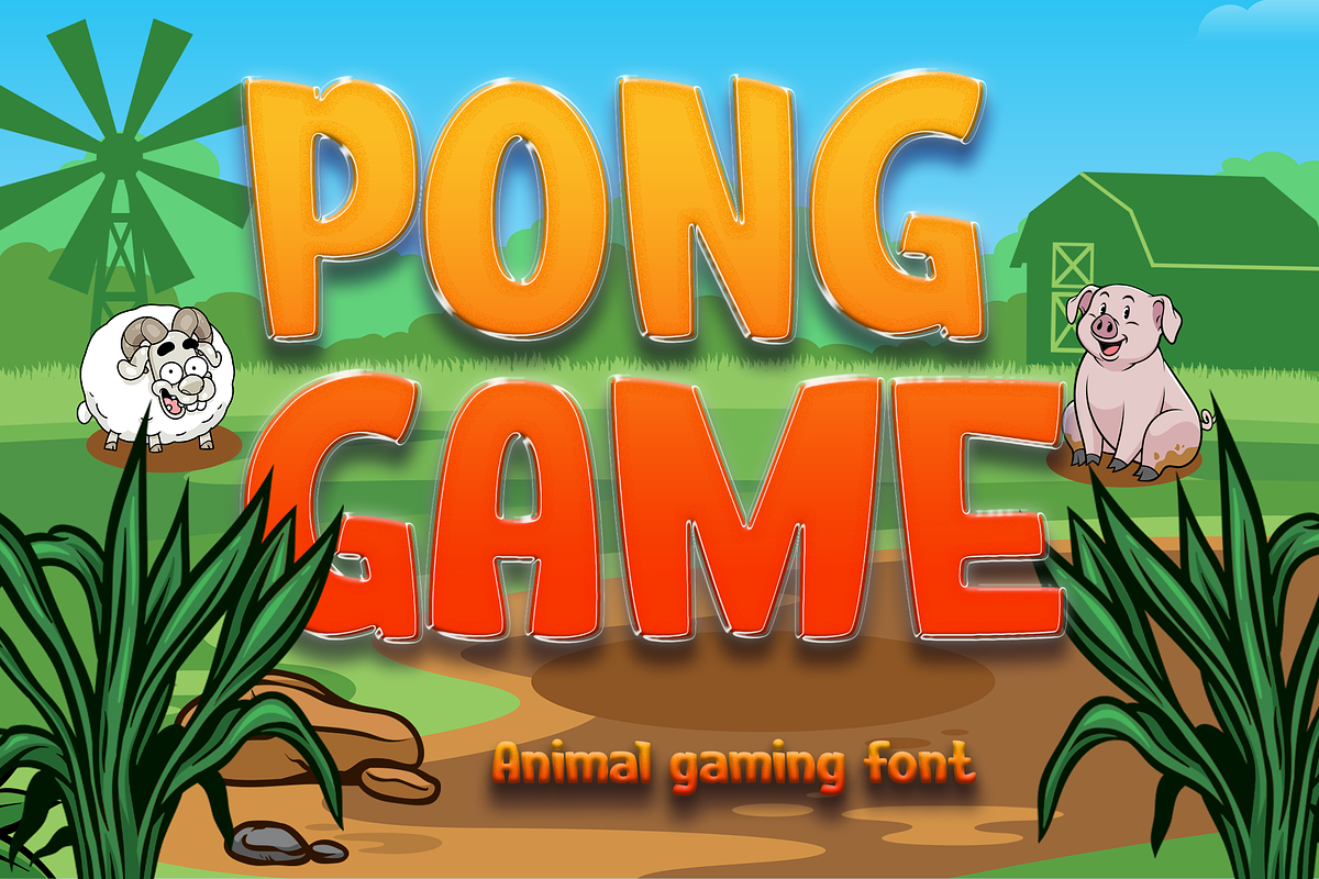Pong Game - Animal Gaming Font, a Sans Serif Font by Modestype Studio (Photo 1 of 11)