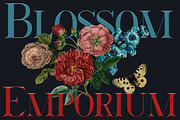 Blossom Emporium-all capitals font, a Serif Font by WanderlustLens (Thumbnail 1 of 4)
