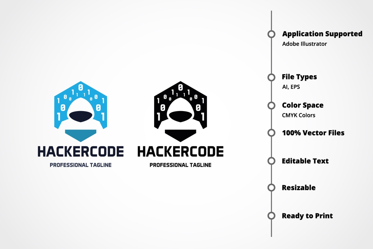 Hacker Code Logo, a Branding & Logo Template by Design_Planet