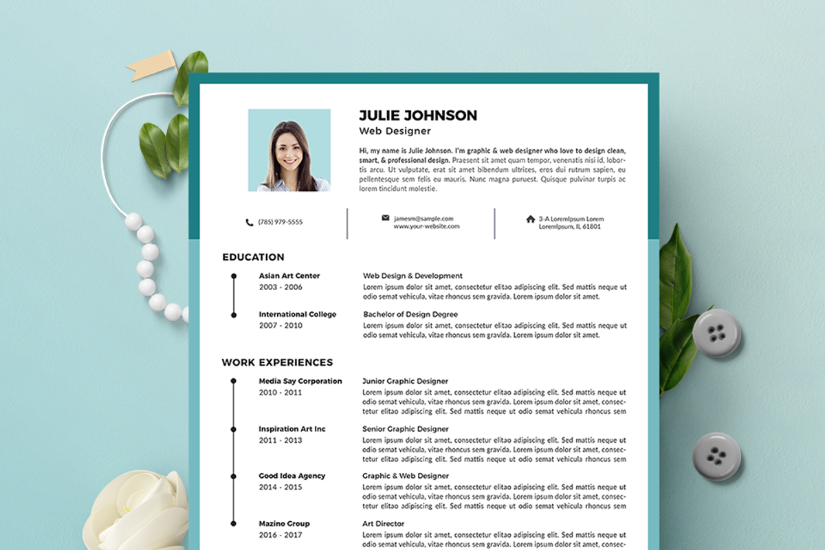 Vol.63 Resume & CV Template, a Resume Template by Hito Graphic (Photo 2 of 8)