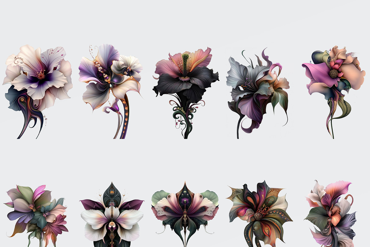 Fantasy Flowers Clipart Bundle, a Decorative Illustration by Fusion Dream (Photo 4 of 10)