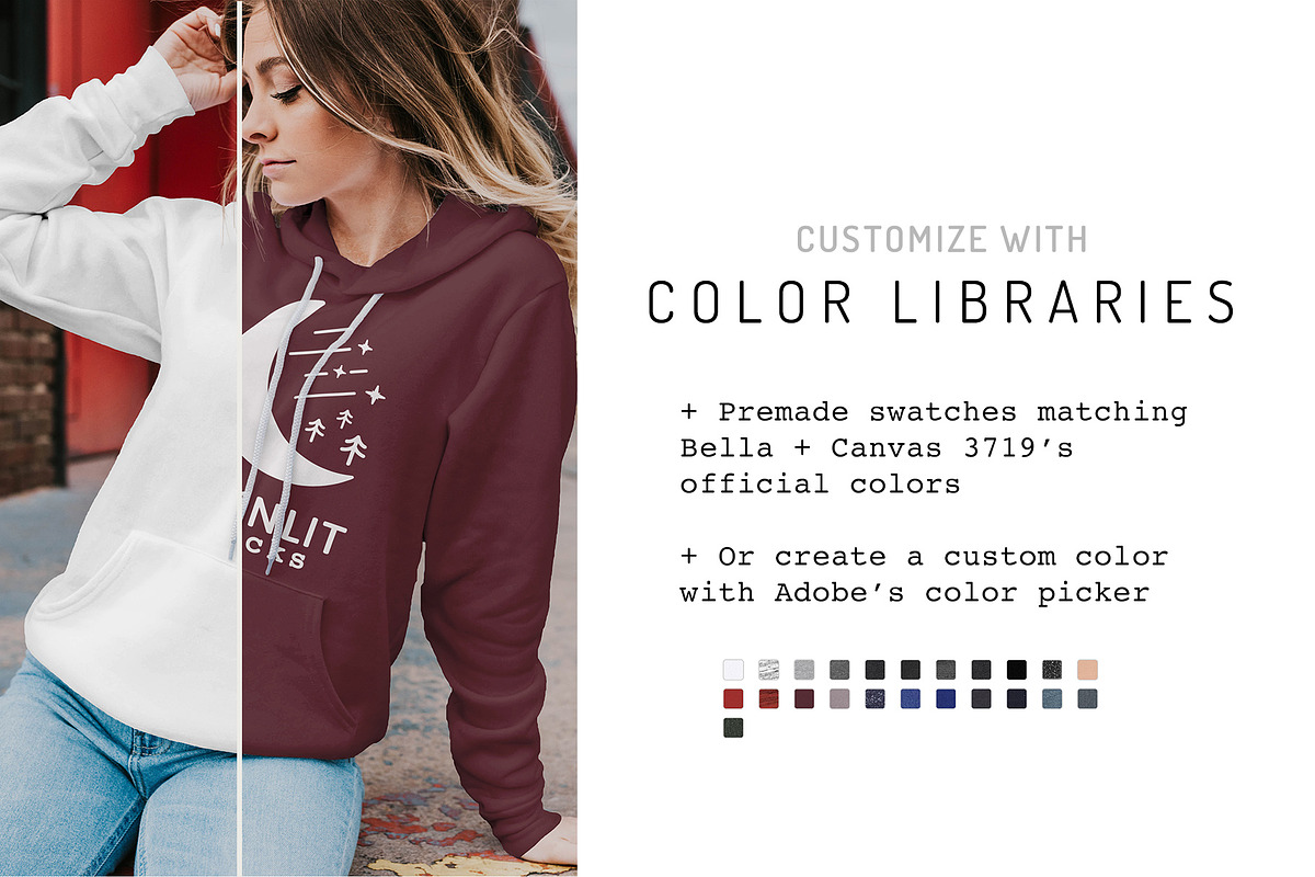 Bella Canvas Sweatshirt Mockup 3719, a Hoody Mockup by Moonlit Mocks (Photo 2 of 6)