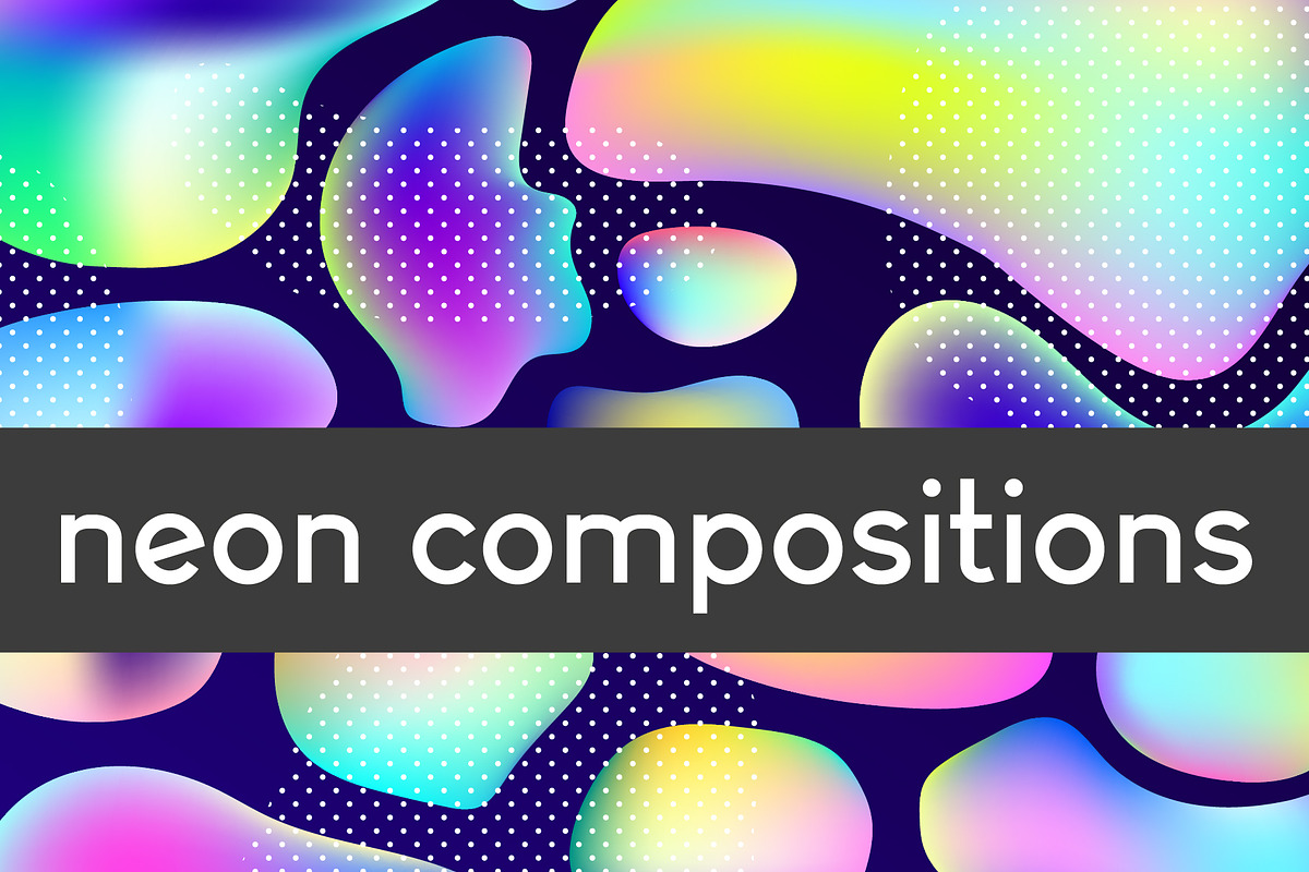 3 neon compositions + cards, a Texture Graphic by pixelwerk (Photo 1 of 5)