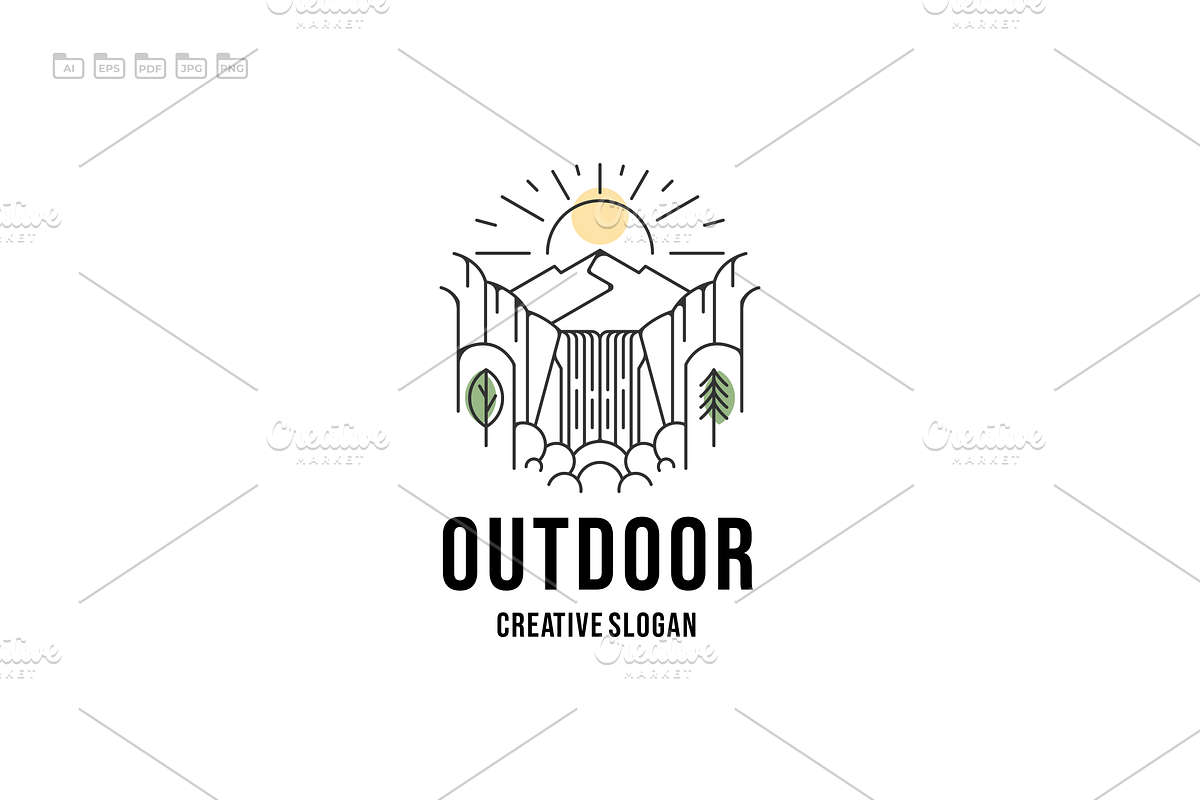 Outdoor Line Art Logo Template, a Branding & Logo Template by EndR_ID