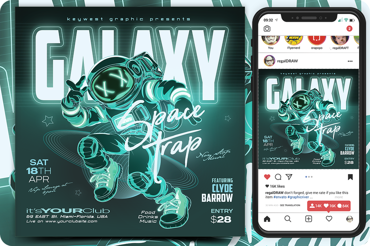 Galaxy space trap Flyer, a Flyer Template by regalDRAW (Photo 2 of 4)
