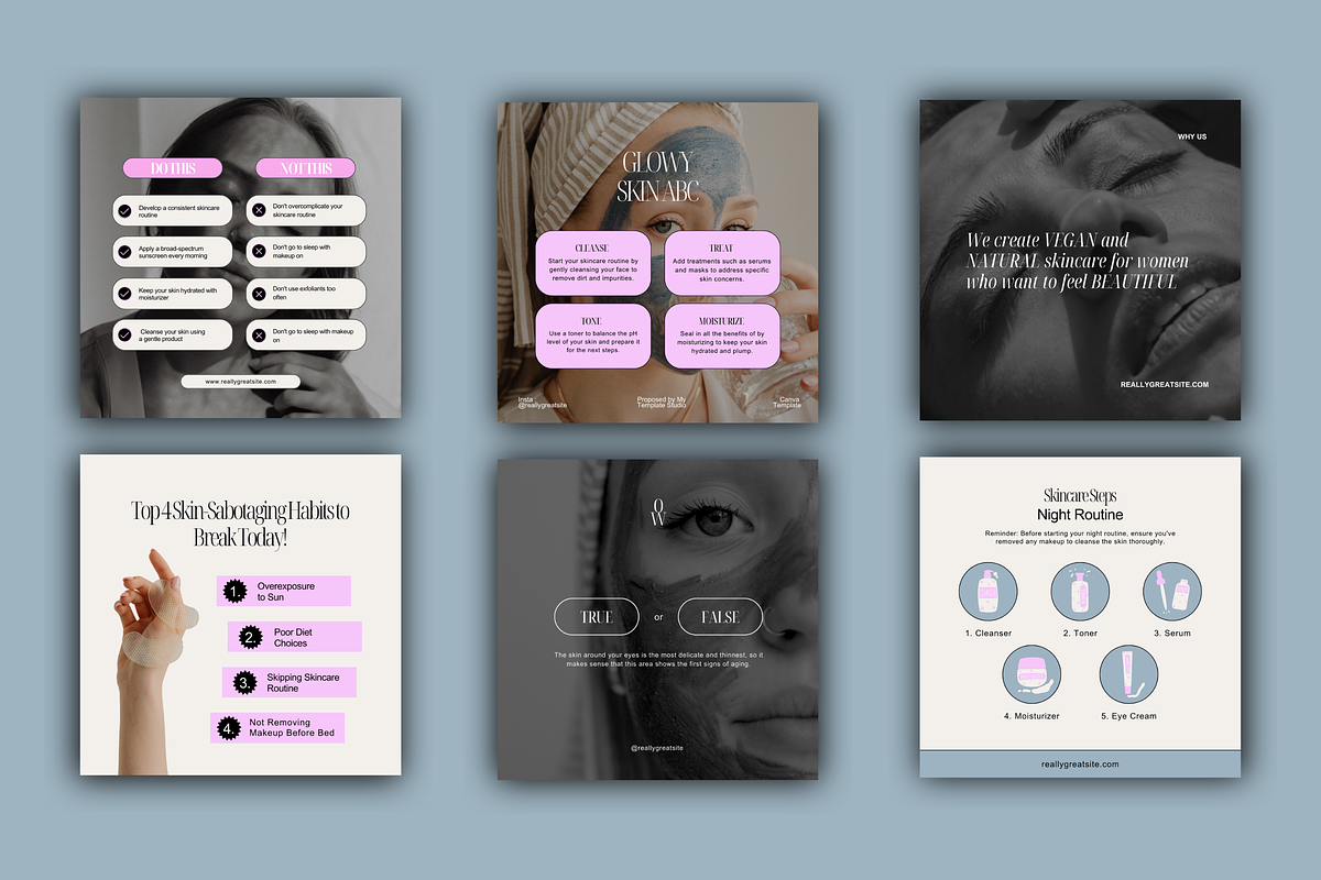 Skincare Coach Instagram Template 01, a Social Media Template by My Template Studio (Photo 9 of 23)