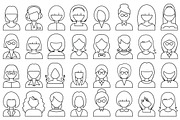 People outline avatar icons, an Outline Icon by Gurza SHOP (Thumbnail 2 of 3)
